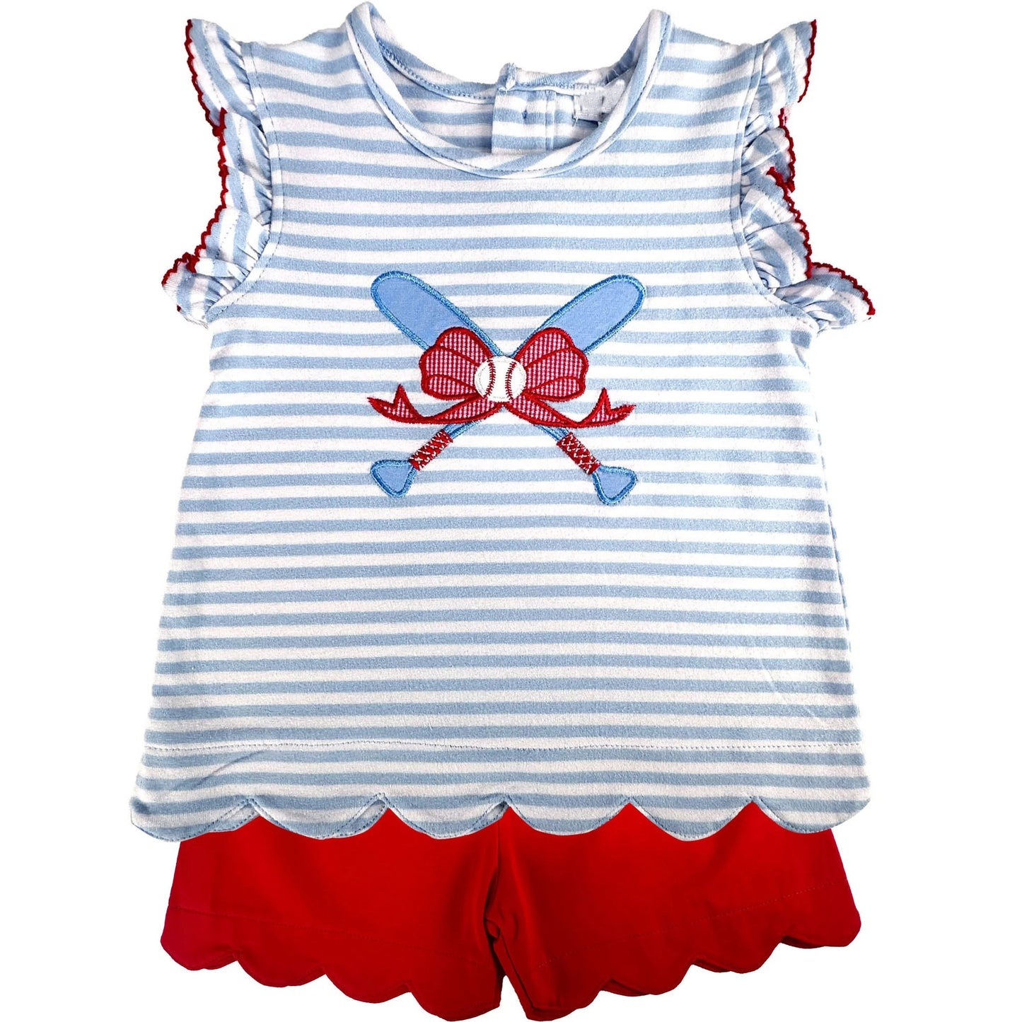 Baseball print toddle girls summer outfit preorder