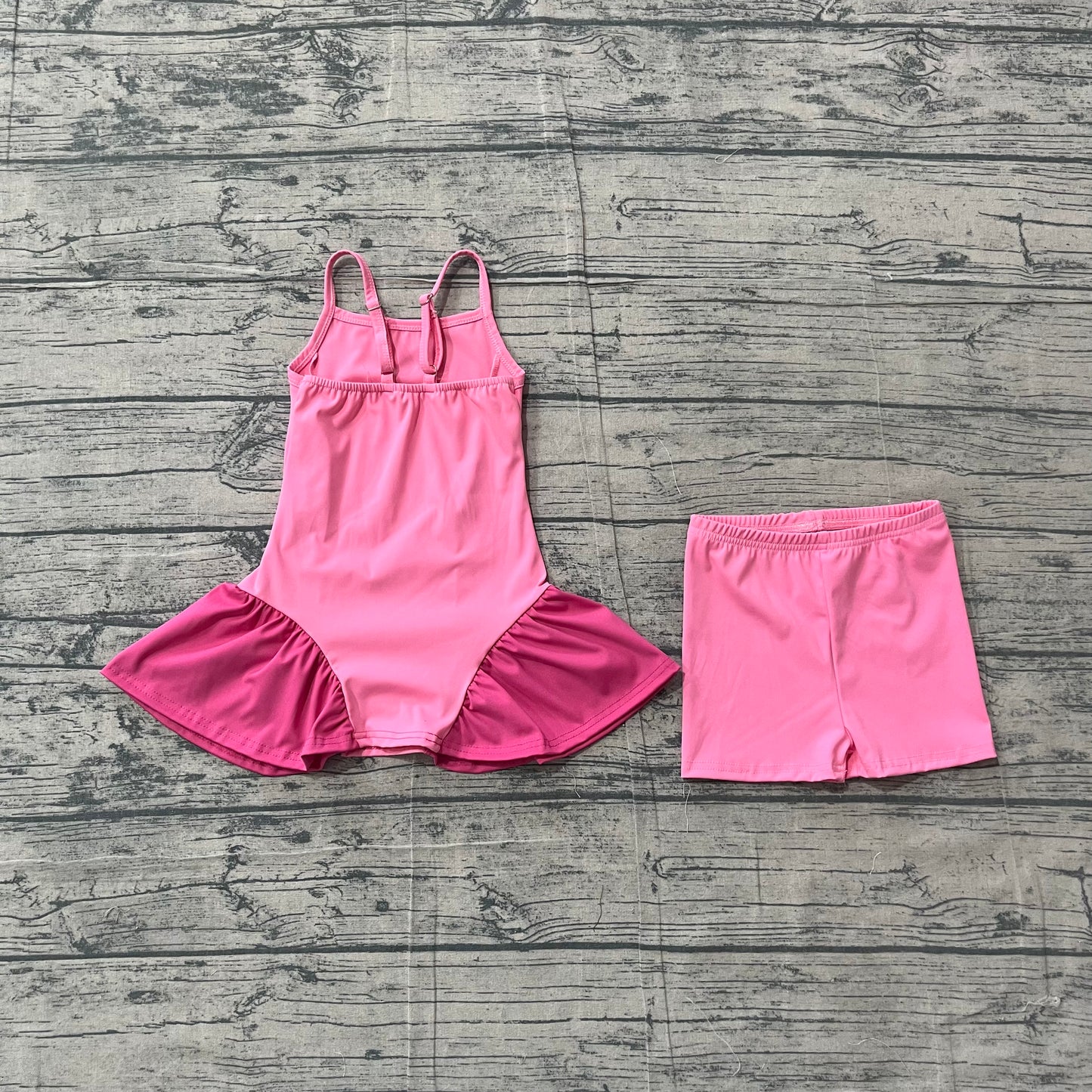 Hot pink tank top matching shorts girls summer active yoga outfit preorder