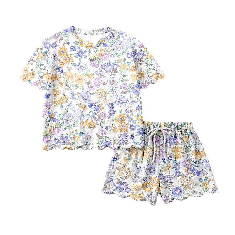 Lavender design baby girl summer outfit preorder