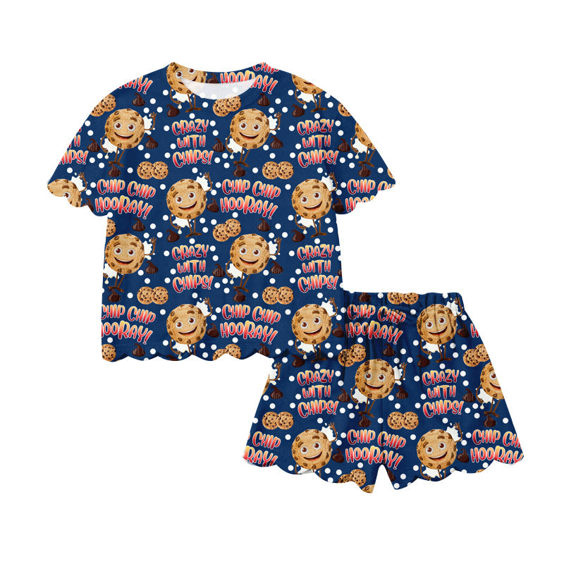 Cookie top matching shorts girl summer pajama set preorder