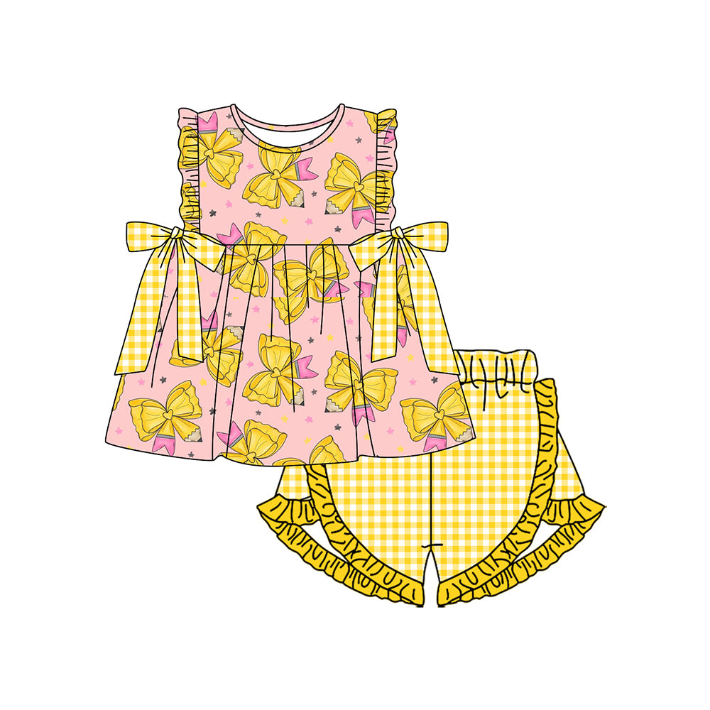 Back to school top matching shorts girls summer outfit preorder