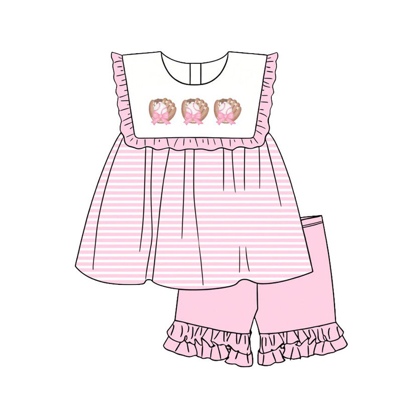 Baseball top matching shorts girl summer outfit preorder