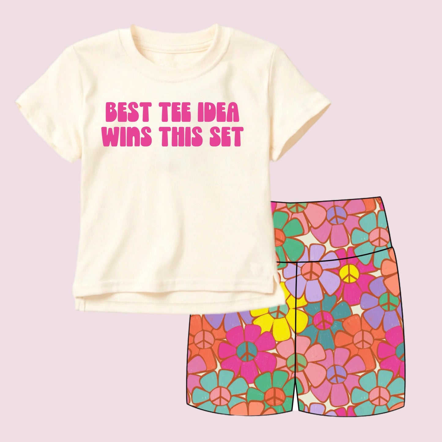 Best tee idea top matching shorts girls summer outfit preorder