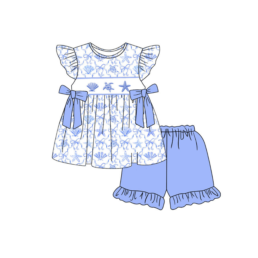 Turtle star top matching shorts girl summer outfit preorder