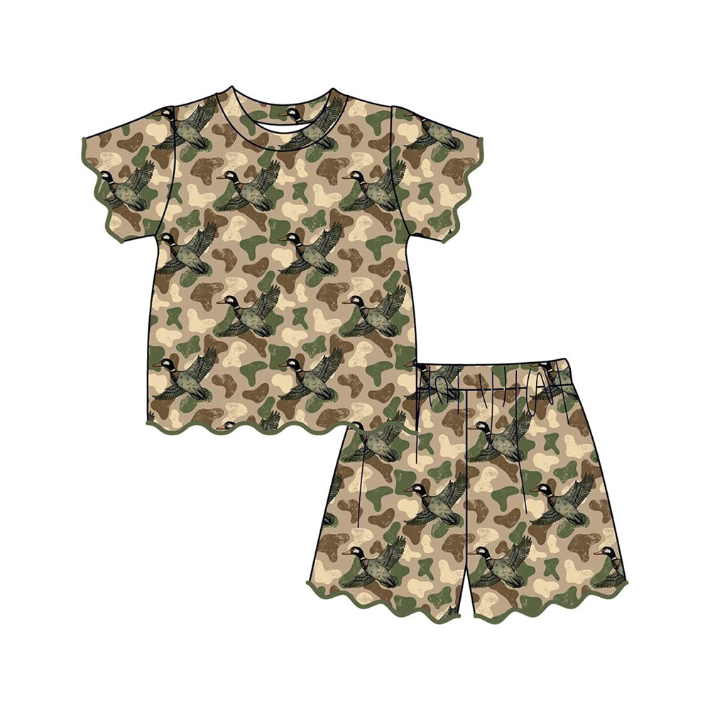 Duck camo top matching shorts girl summer outfit preorder