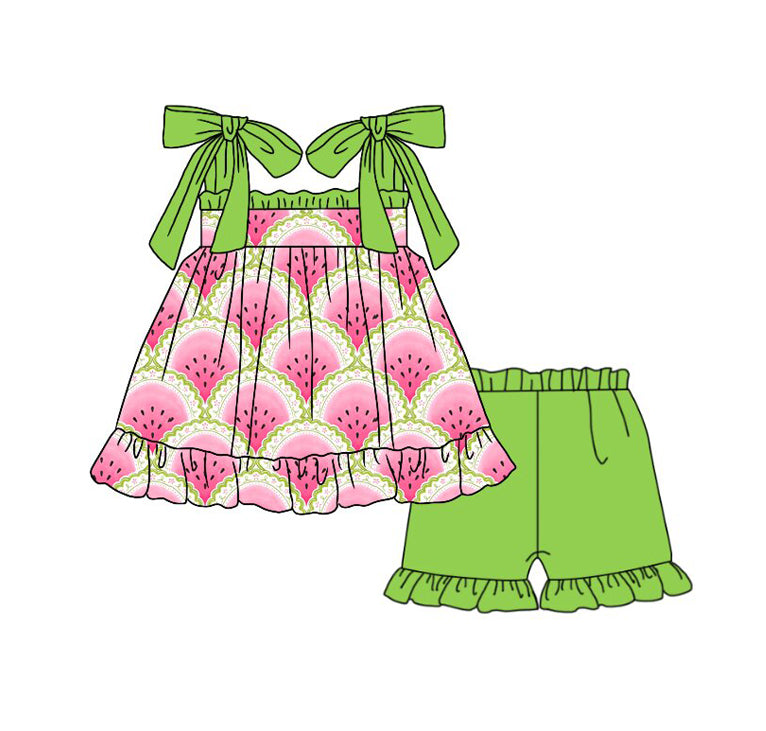 Watermelon top matching shorts toddle baby girl outfit preorder