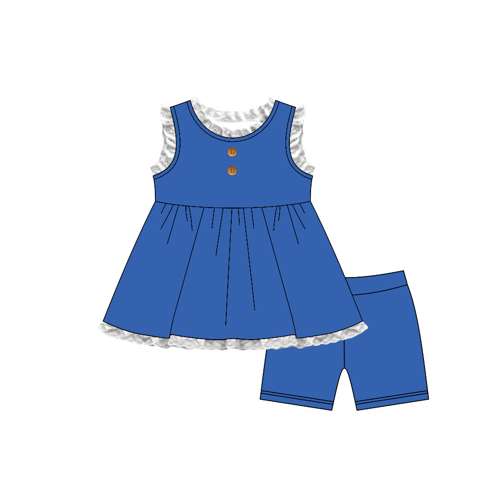 Dark Blue top matching shorts girls summer outfit preorder