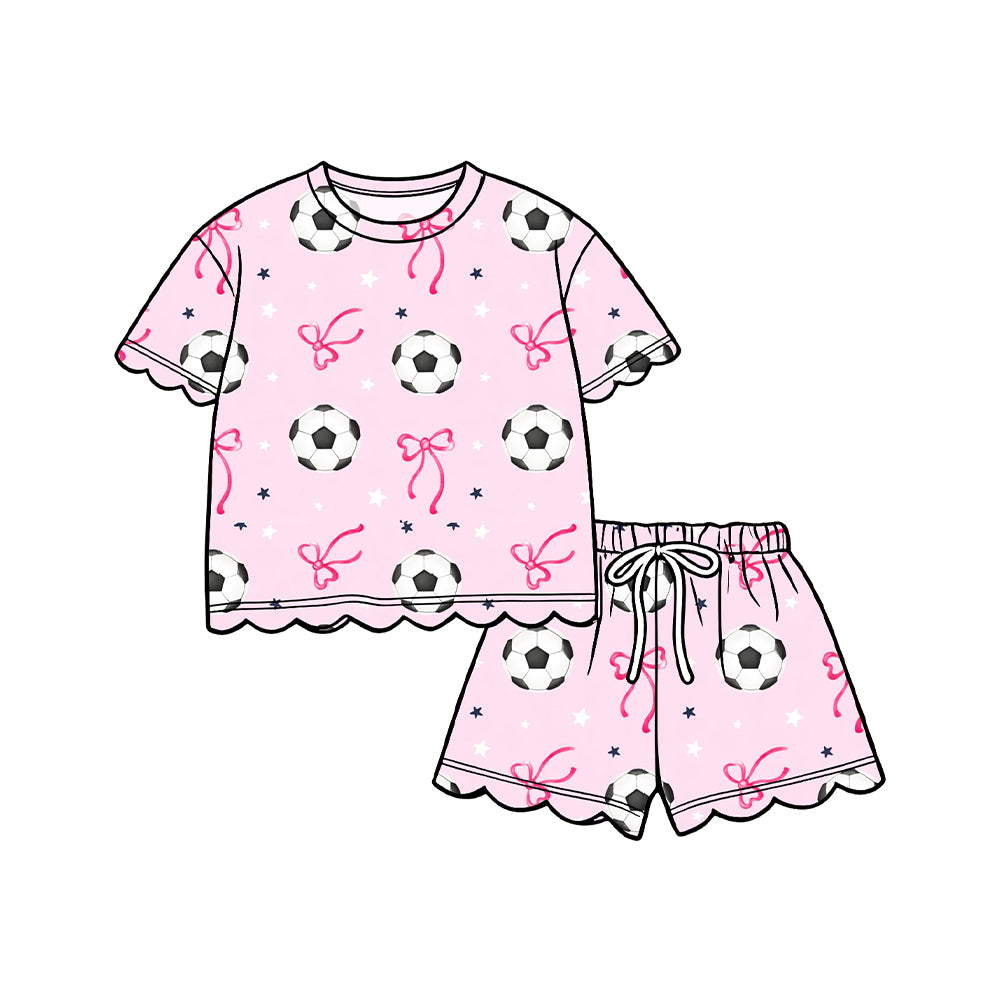 Soccer top matching shorts toddle baby girl outfit preorder