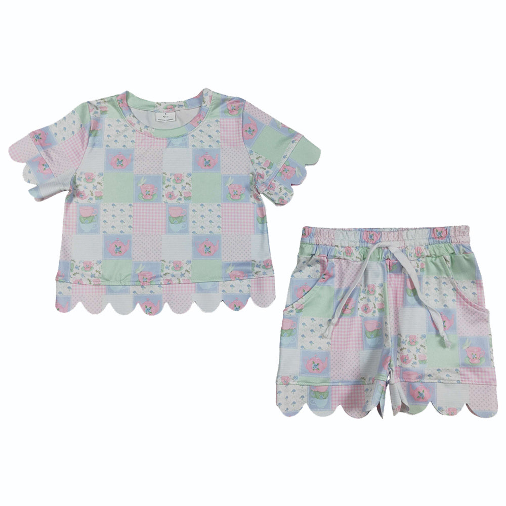 Adult Women scalloped top matching shorts summer outfit preorder
