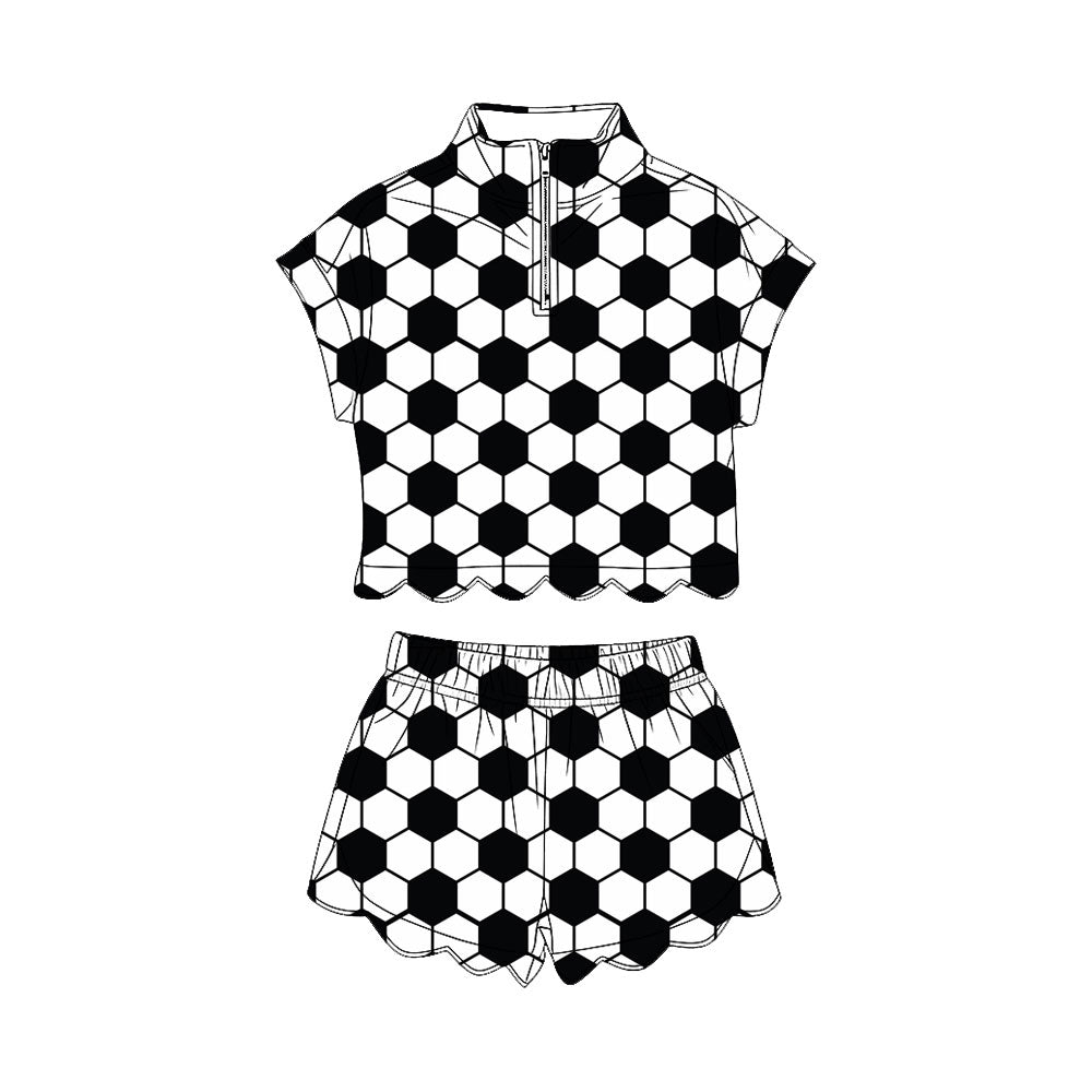 Girls football yoga pullover top matching skorts outfit preorder
