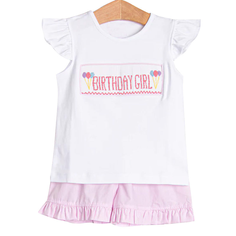Birthday girl top matching shorts girls summer outfit preorder