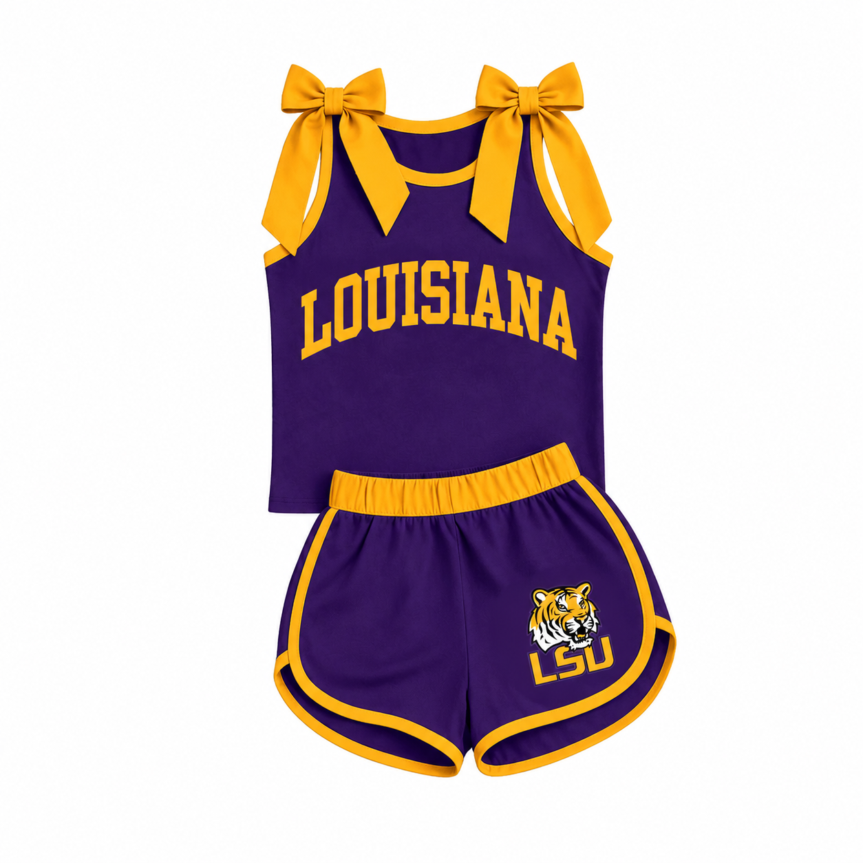 Louisiana team design top matching shorts girls summer outfit preorder