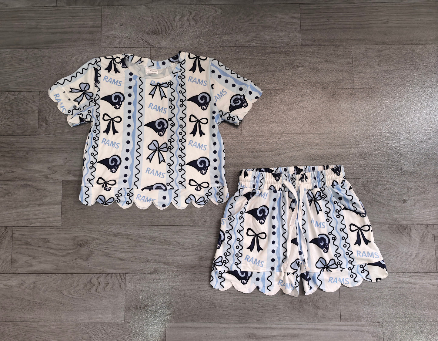 Ram print short sleeve top matching shorts girls summer outfit preorder