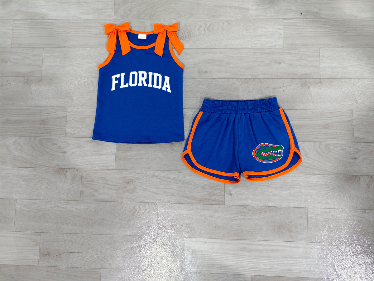 Florida team top matching shorts girls summer outfit preorder