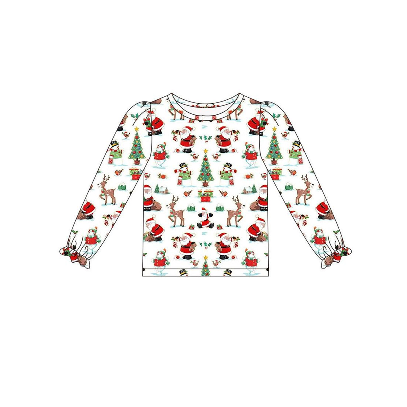 Christmas santa claus snowman reindeer long sleeve shirt preorder