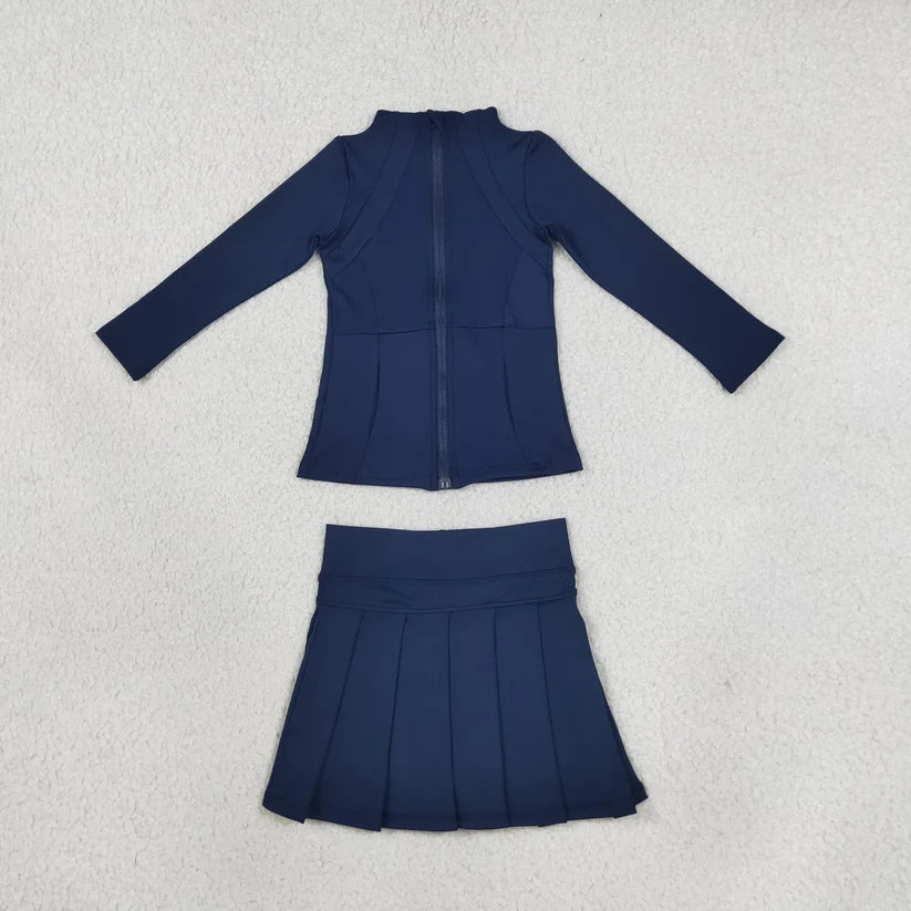 Baby girls navy top matching skirt active wear athletic summer clothes