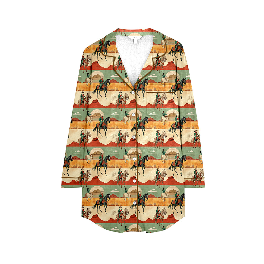 Adult women western cowgirl button t-shirt dress night gown preorder