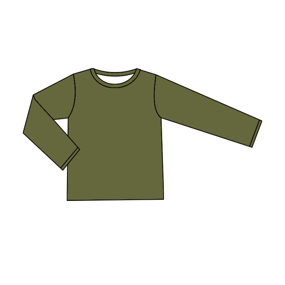 Wholesale kids baby girls long sleeve green cotton top preorder