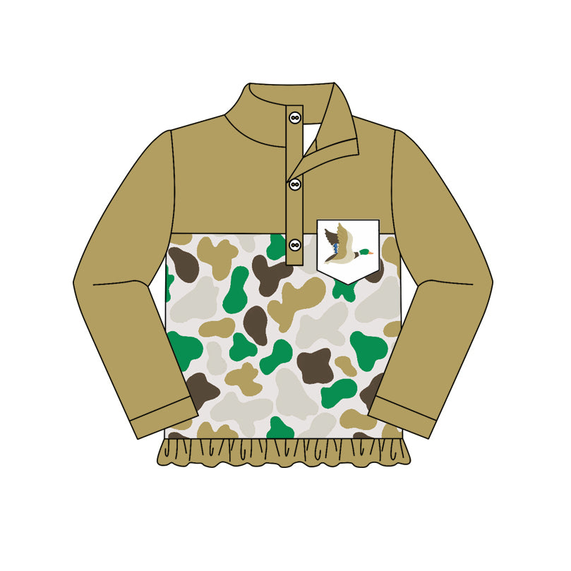baby girl mallard duck brown camo pullover preorder