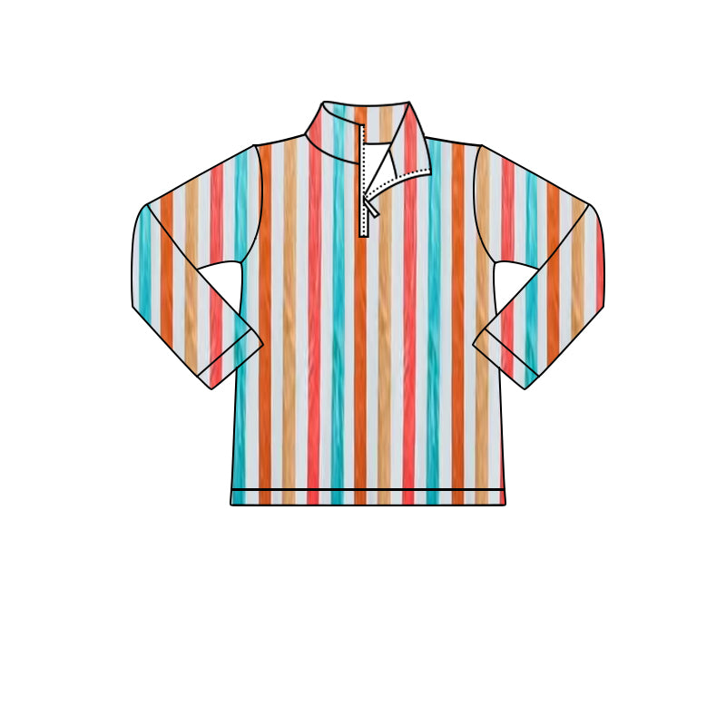 Toddle Baby Girls Colorful Stripes Long Sleeve Pullover Top Preorder