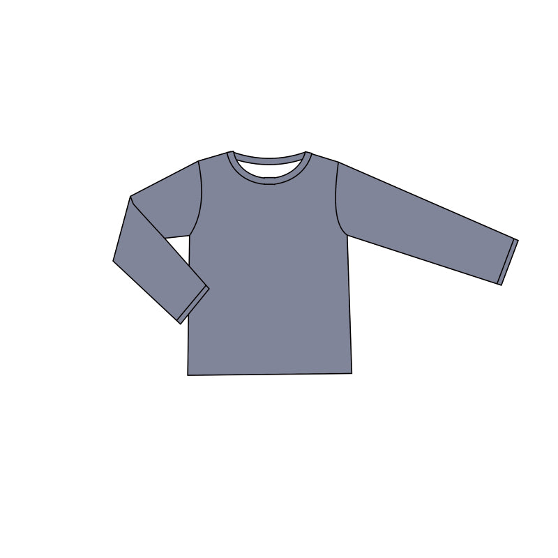 Infant baby kids long sleeve grey cotton top preorder