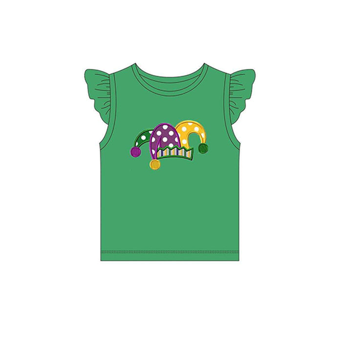 Mardi Gras hat print green t-shirt top preorder
