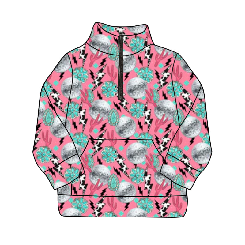 Cowgirl western turquoise cactus long sleeve top preorder