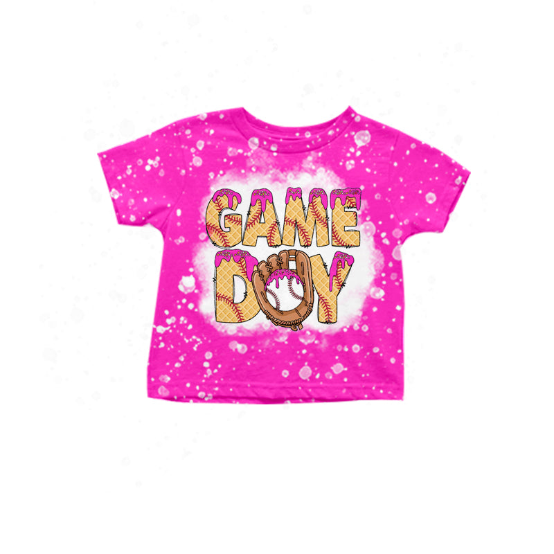 Toddle baby girl game day baseball top shirt preorder