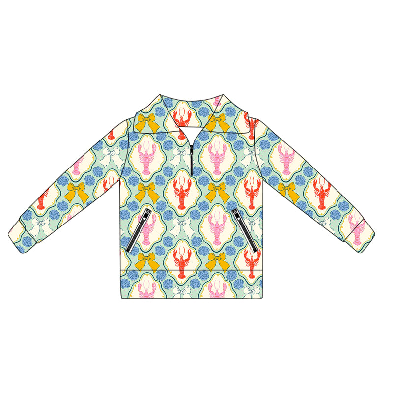 Baby Girls Crawfish Yoga Zip Top Pullover Preorder