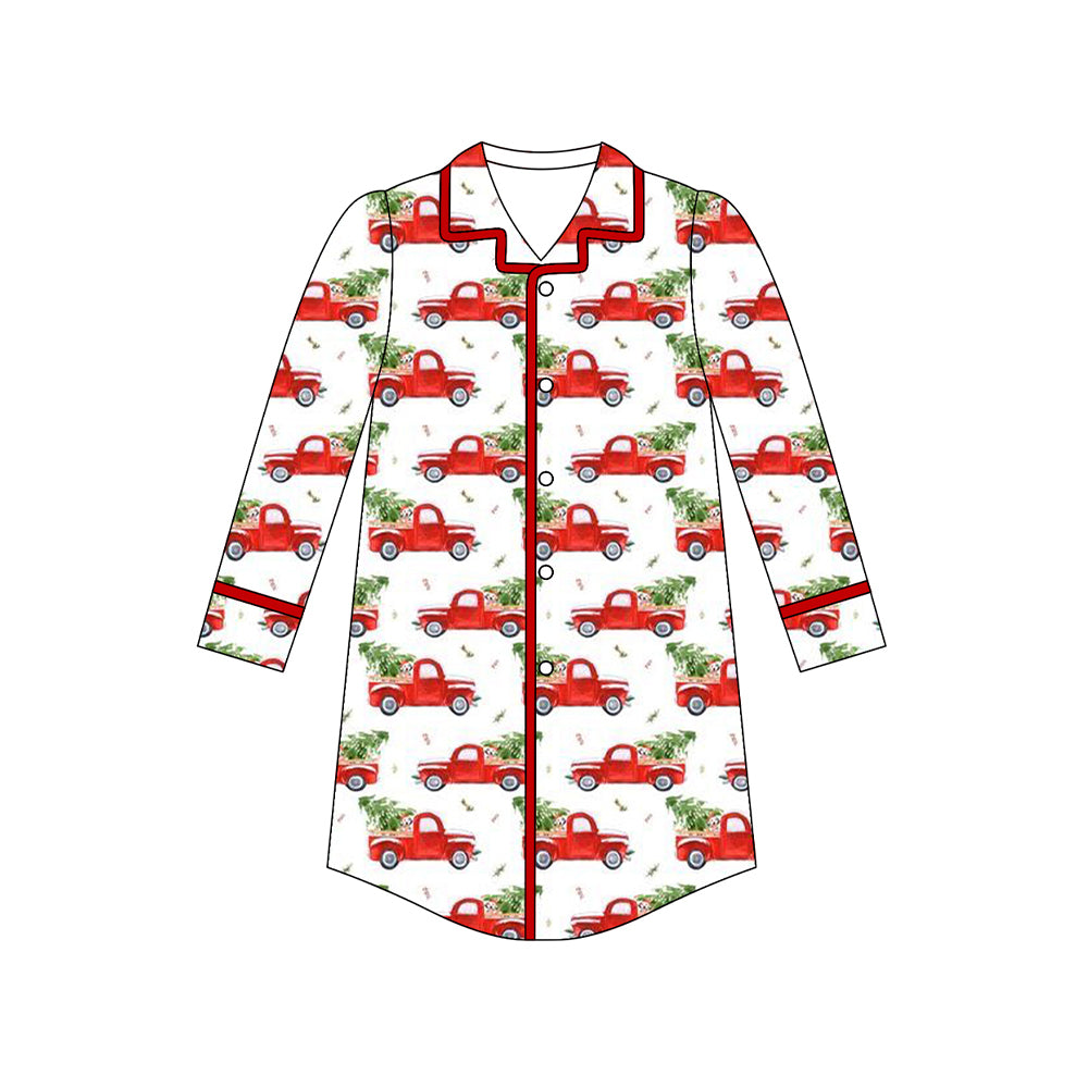 Adult women Christmas tree trunks button t-shirt dress night gown preorder