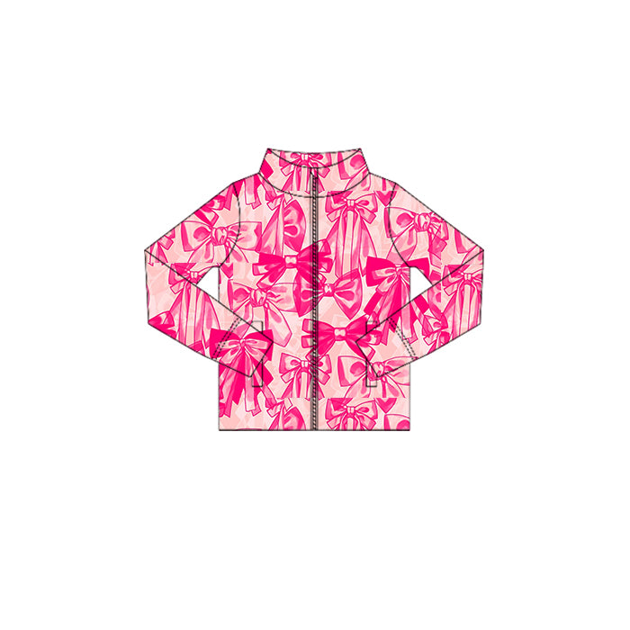 Baby girl long sleeve pink bow athletic yoga top preorder