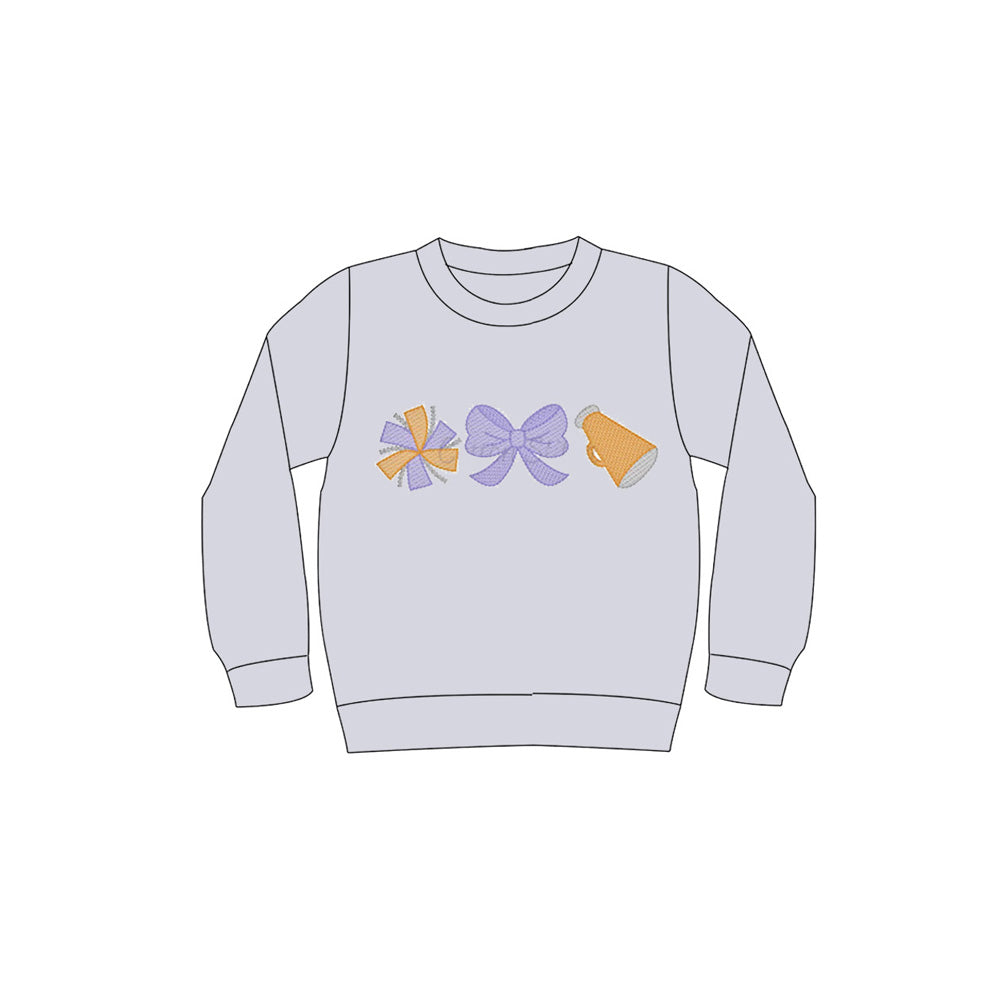 Baby girl long sleeve cheer design top preorder