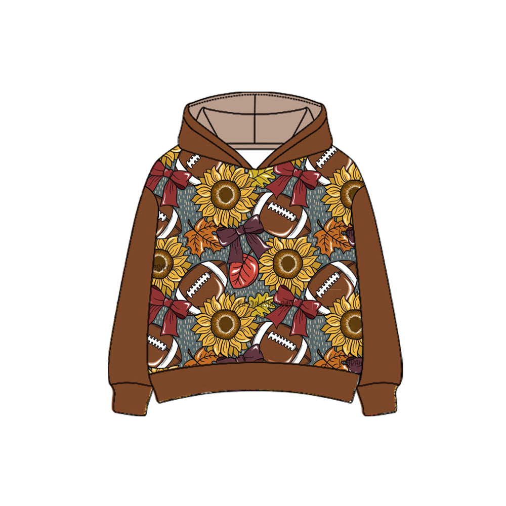 Baby girl long sleeve sunflower football print hoodie top preorder