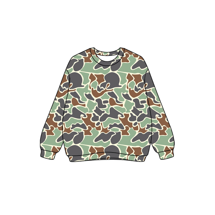 Adult women green camouflage long sleeve top preorder