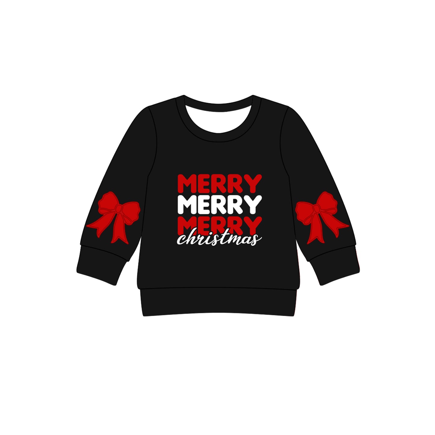 Girls kids long sleeve Merry Christmas t-shirt preorder