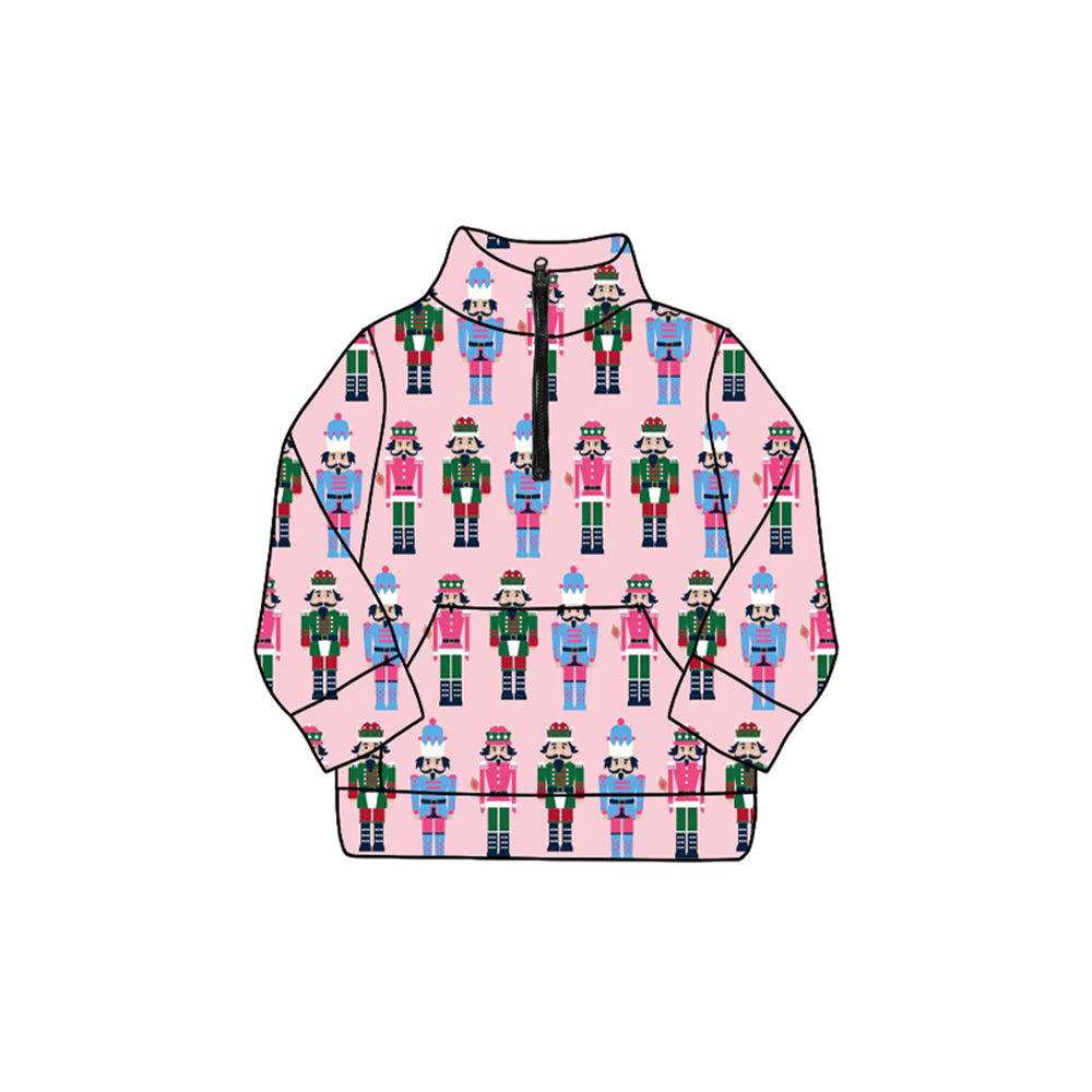 Christmas soldier long sleeve zip pullover top preorder