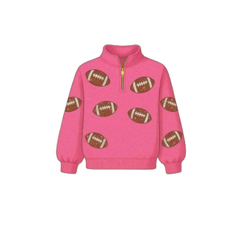 Football girls long sleeve yoga pullover preorder