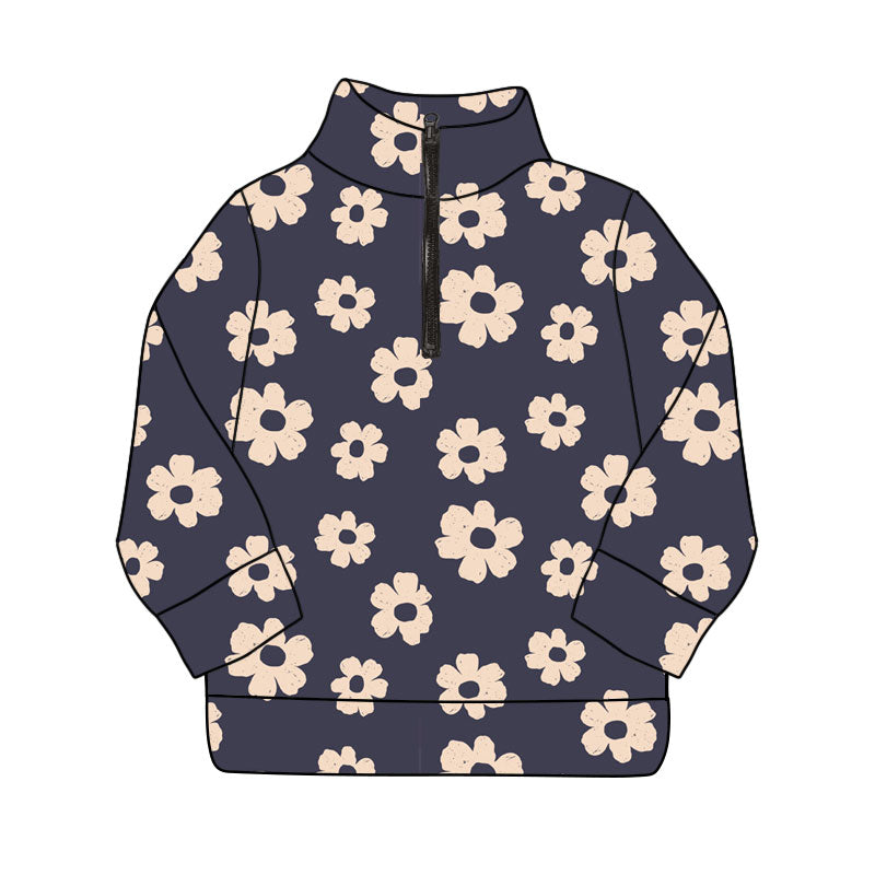 Flower design girls long sleeve yoga pullover preorder