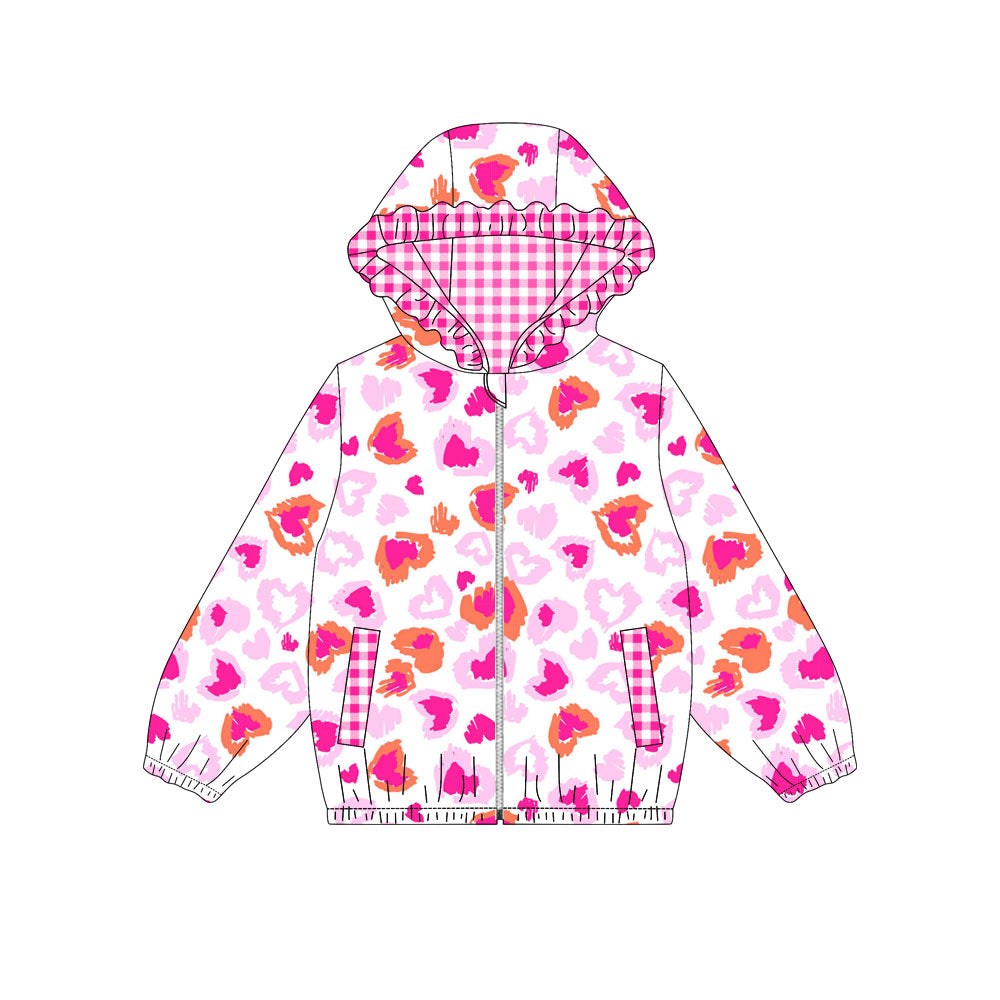 Valentines day heart print girls long sleeve hoodie top preorder