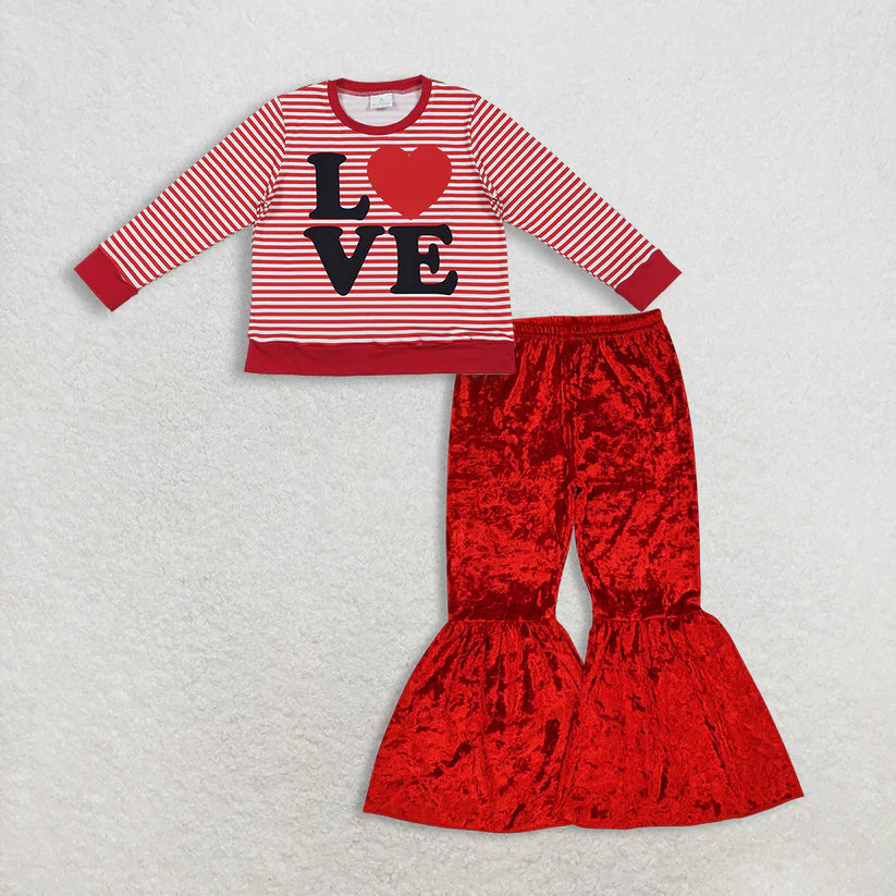Valentines day design kids baby girl long sleeve outfit