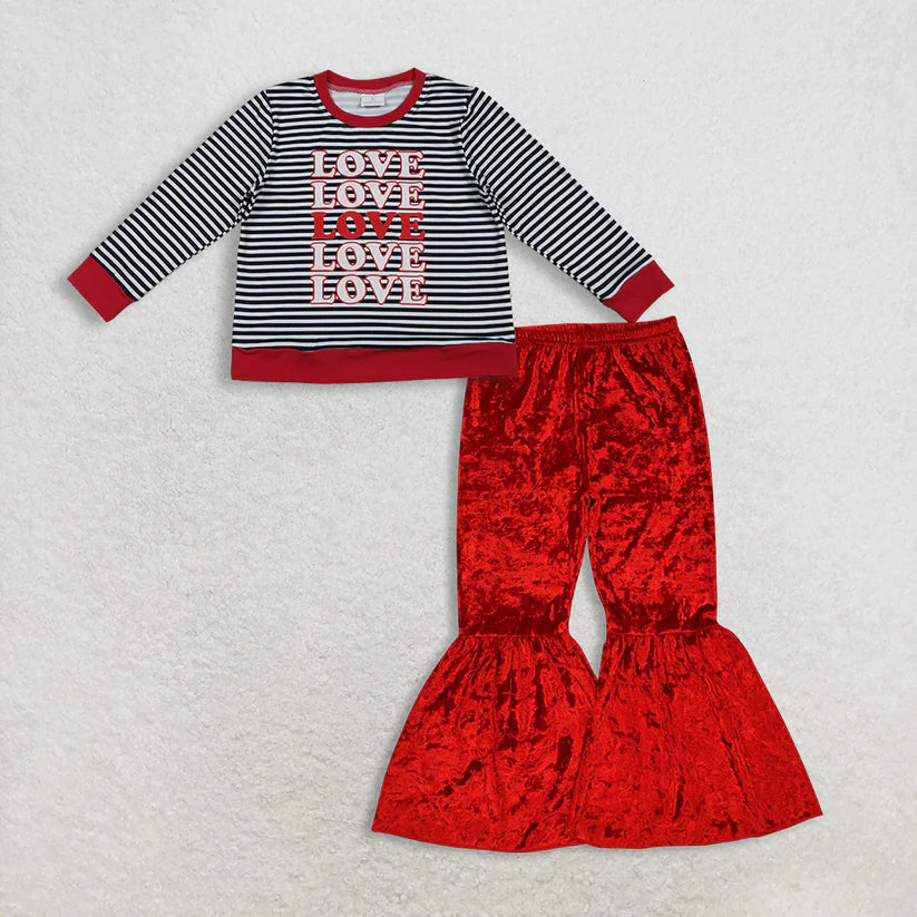 Valentines day design kids baby girl long sleeve outfit