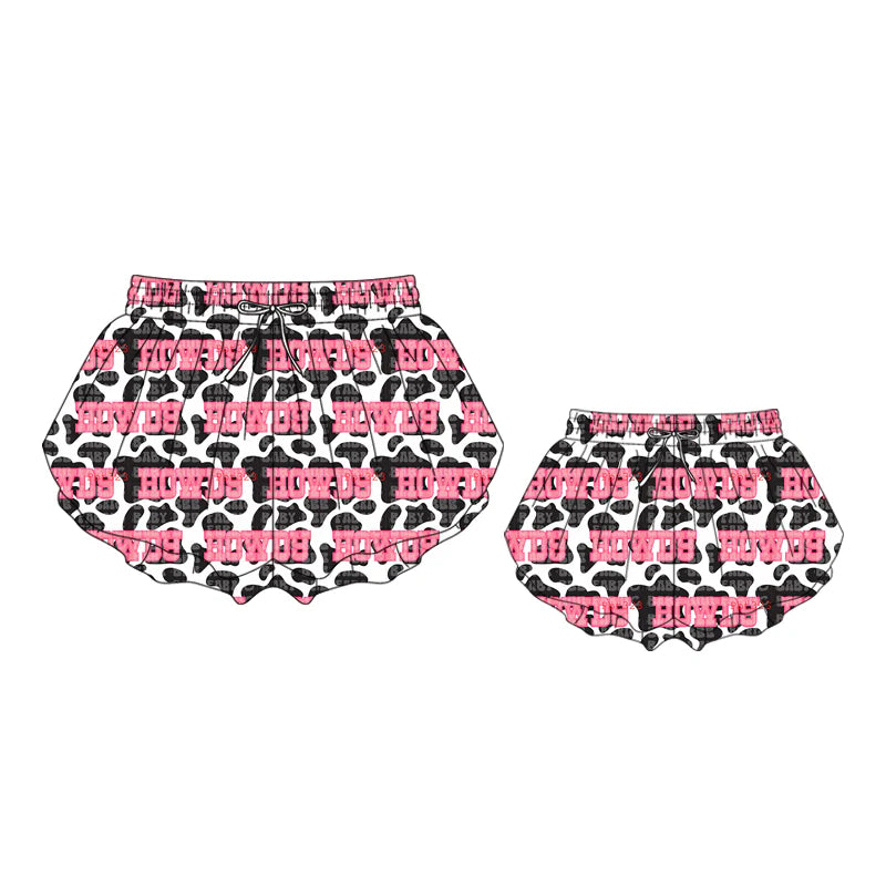 Mommy and Me western howdy design summer shorts