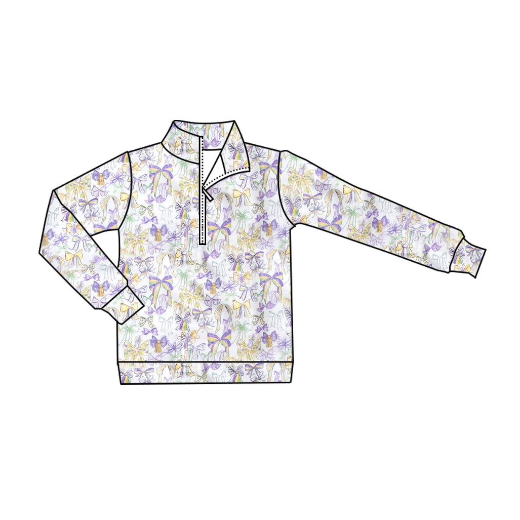 Mardi Gras girls long sleeve pullover top preorder
