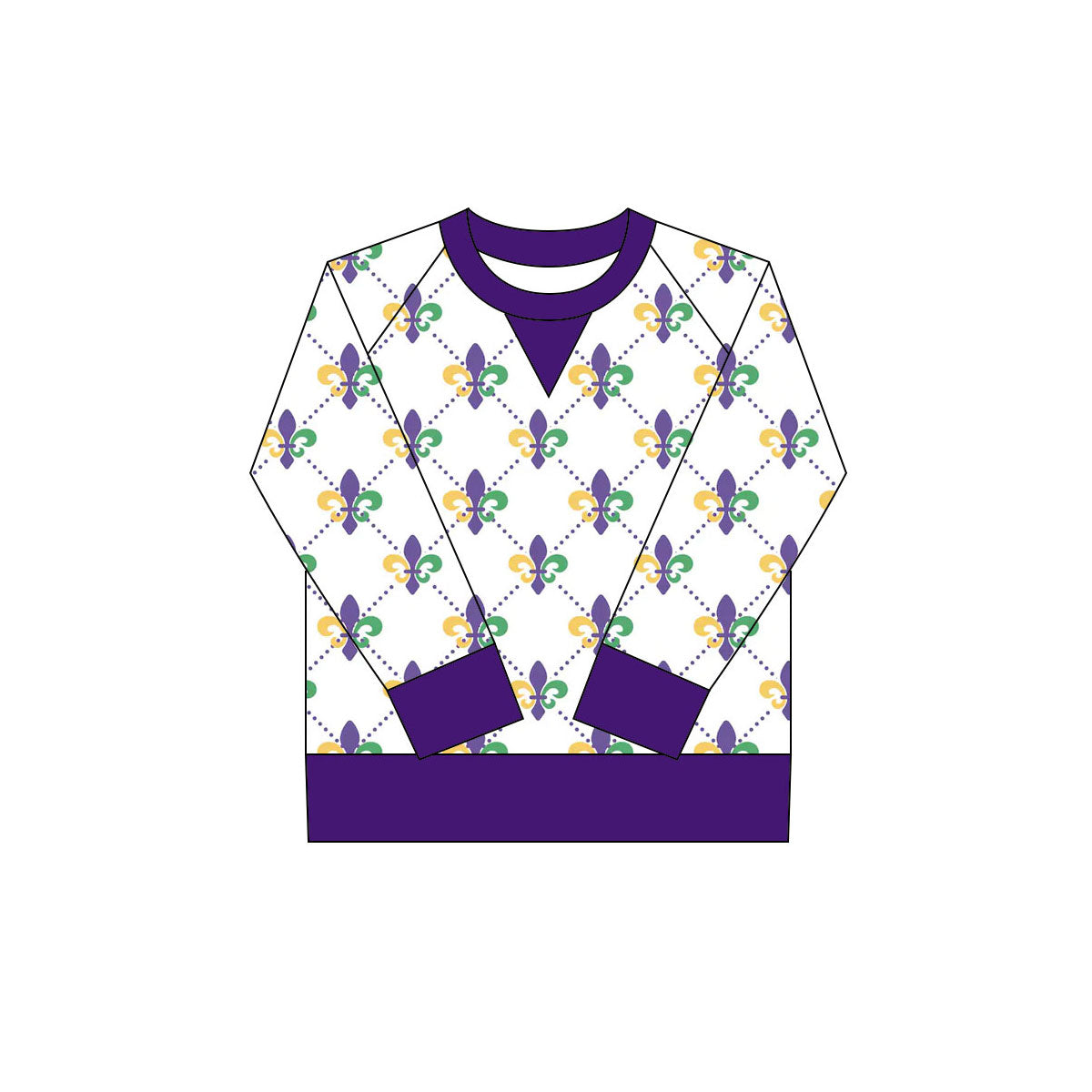 Mardi Gras girls long sleeve t-shirt top preorder