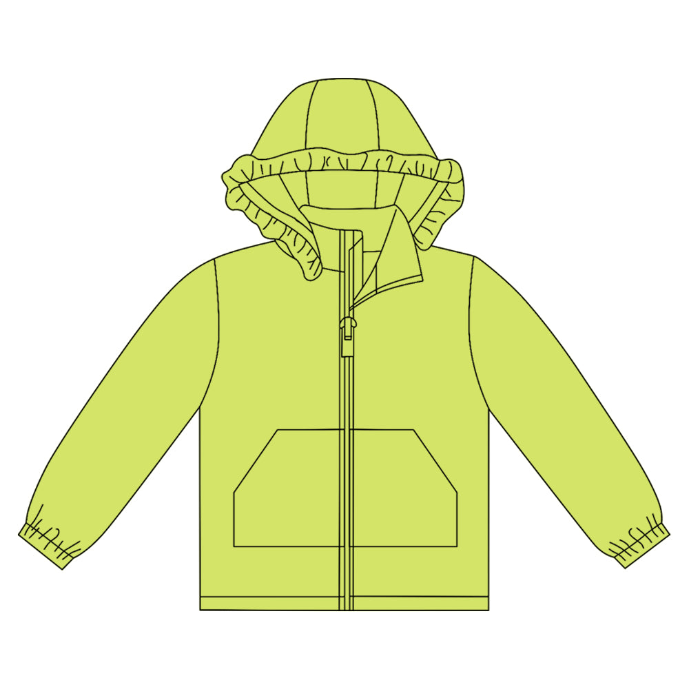 Lime green kids girls long sleeve cotton hoodie top preorder