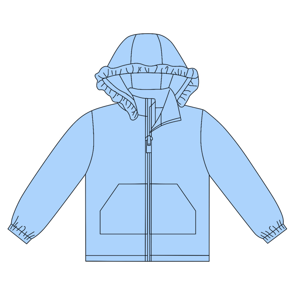 Blue kids girls long sleeve cotton hoodie top preorder