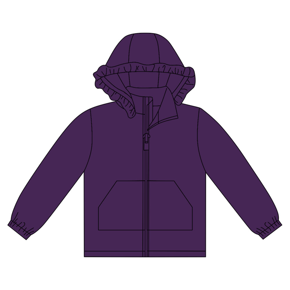 Purple color kids girls long sleeve cotton hoodie top preorder