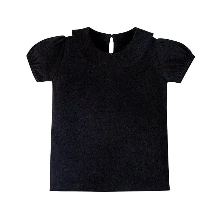Black color kids short sleeve yoga t-shirt top preorder