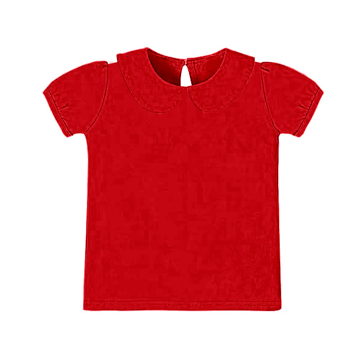 Red color kids short sleeve yoga t-shirt top preorder
