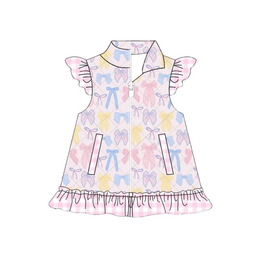 Colorful bow girls sleeveless pullover top preorder